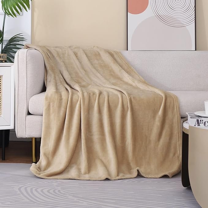 Flannel Fleece Blankets beige