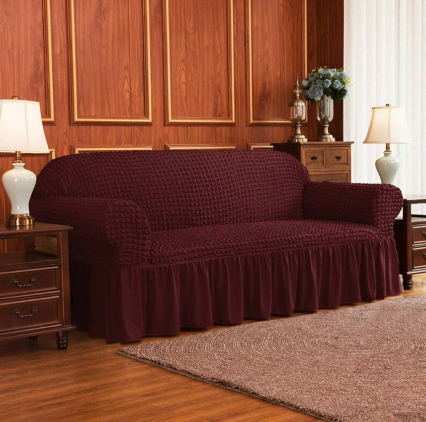 Bubble sofa cover maroon