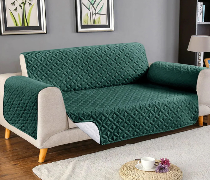 Ultrasonic quilted sofa runner green