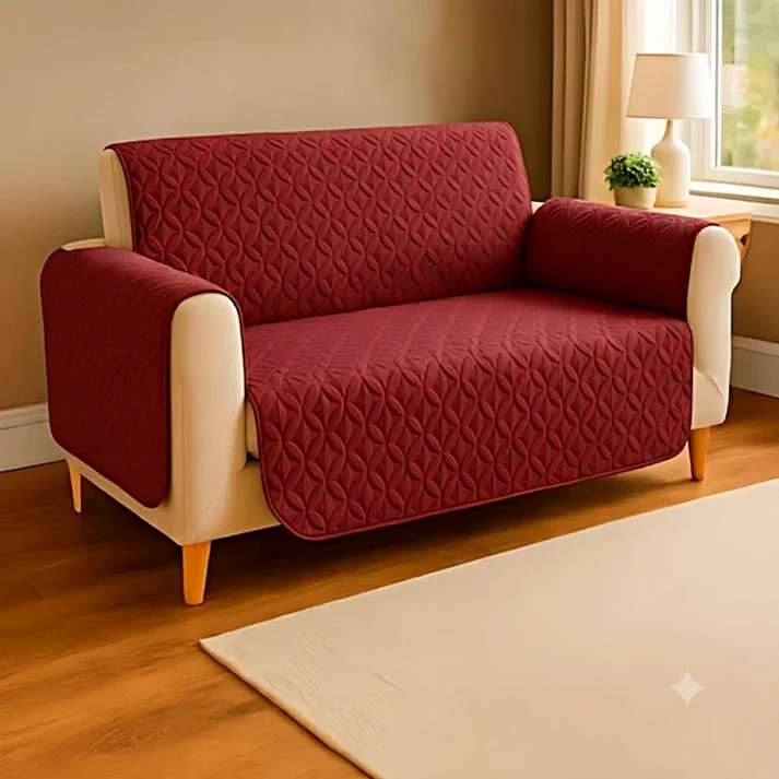 Ultrasonic Sofa Covers maroon