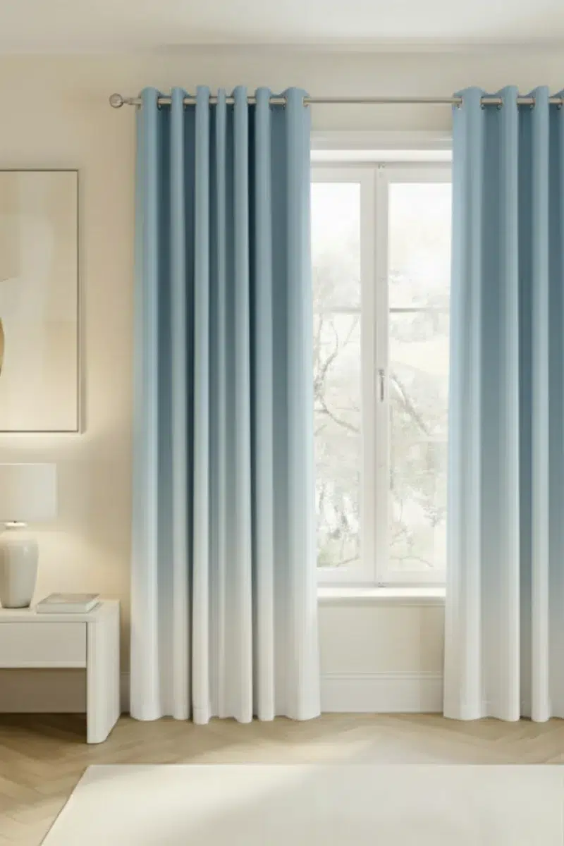 Gradient Curtains ice blue frosted