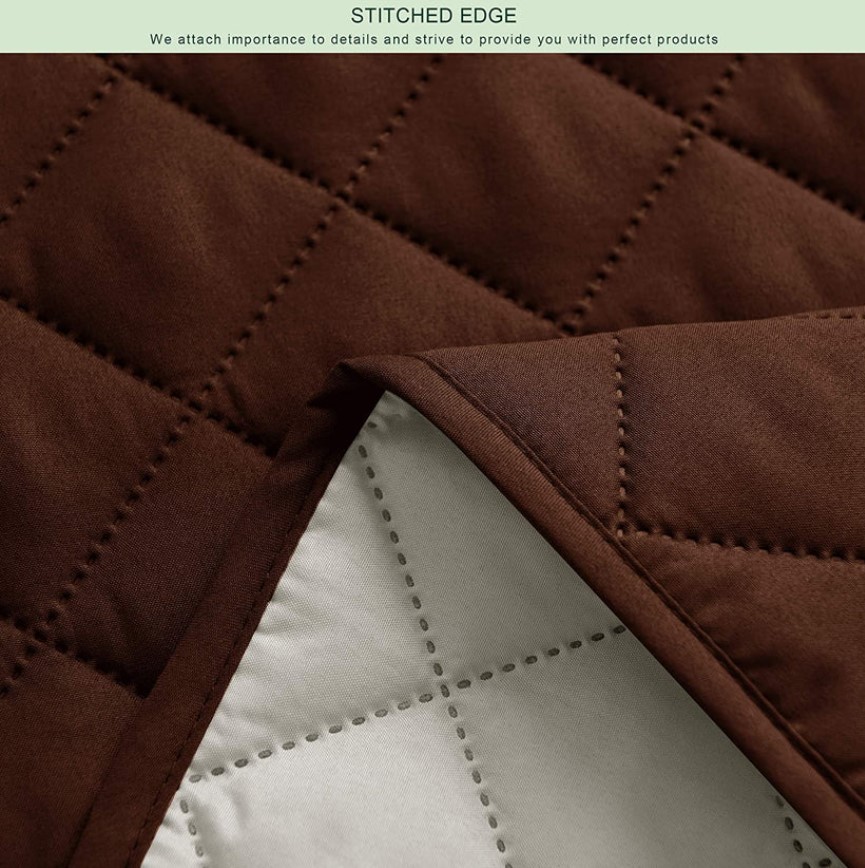 Waterproof Cotton Quilted Sofa Cover - Sofa Runners - Brown - Image 3