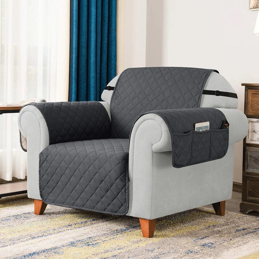 Alternative view of Waterproof Cotton Quilted Sofa Cover - Sofa Runners - Grey