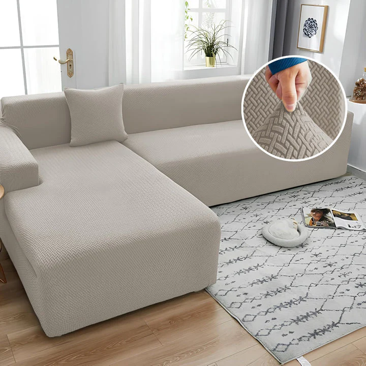 Stripe Jacquard Sofa Covers lbeige