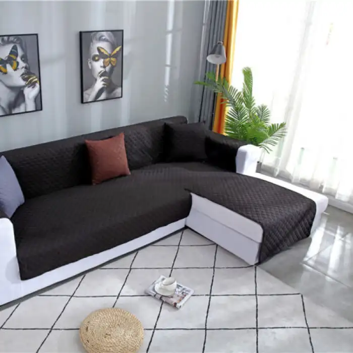 L-Shape Sofa Covers black