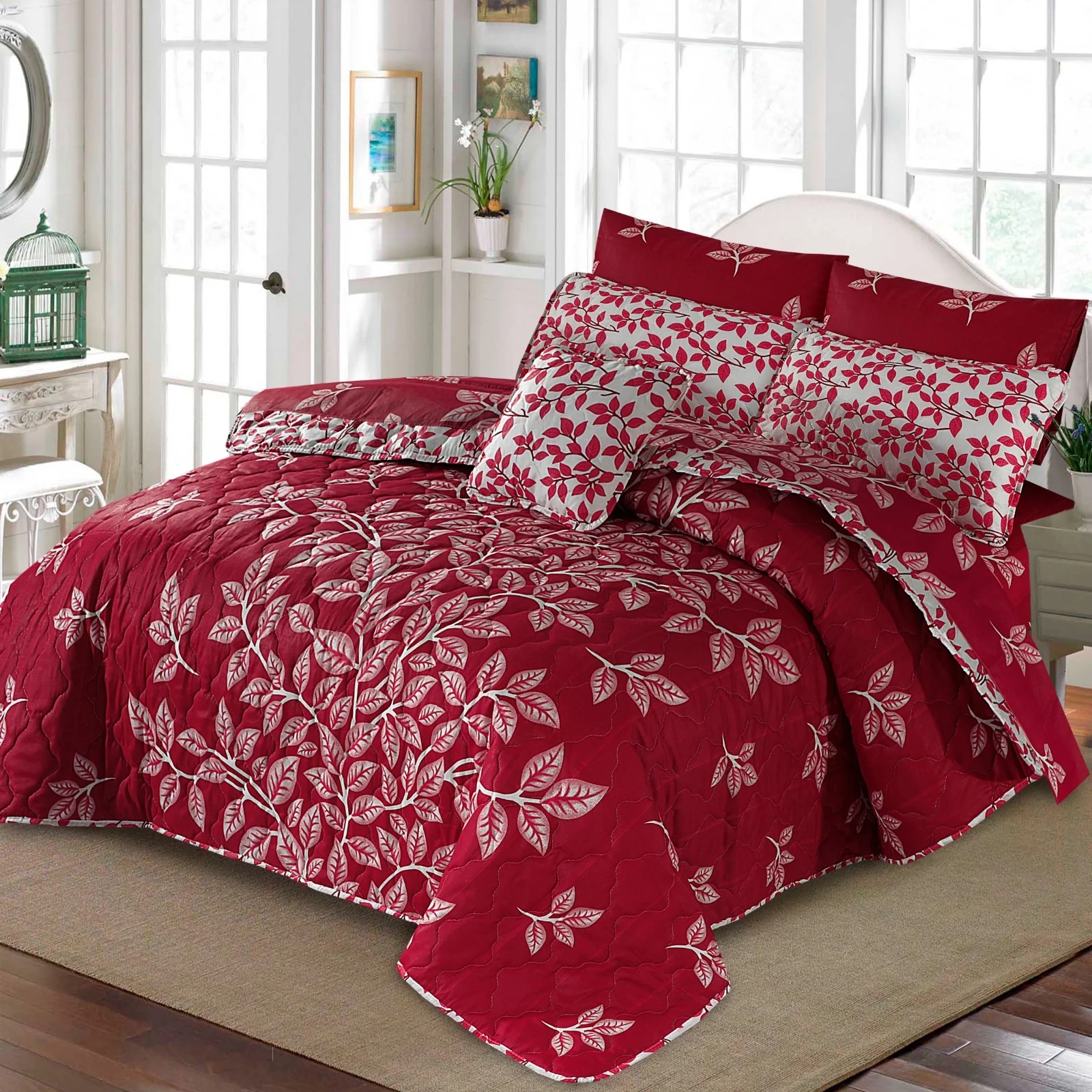 7 PCs Quilted Comforter Set 120 HB Fabrics Pakistan Buy Premium Bedding Online