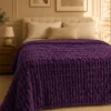 Flannel Fleece Blankets textured purpled