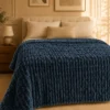 Flannel Fleece Blankets textured slateblue