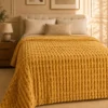 Flannel Fleece Blankets textured gold