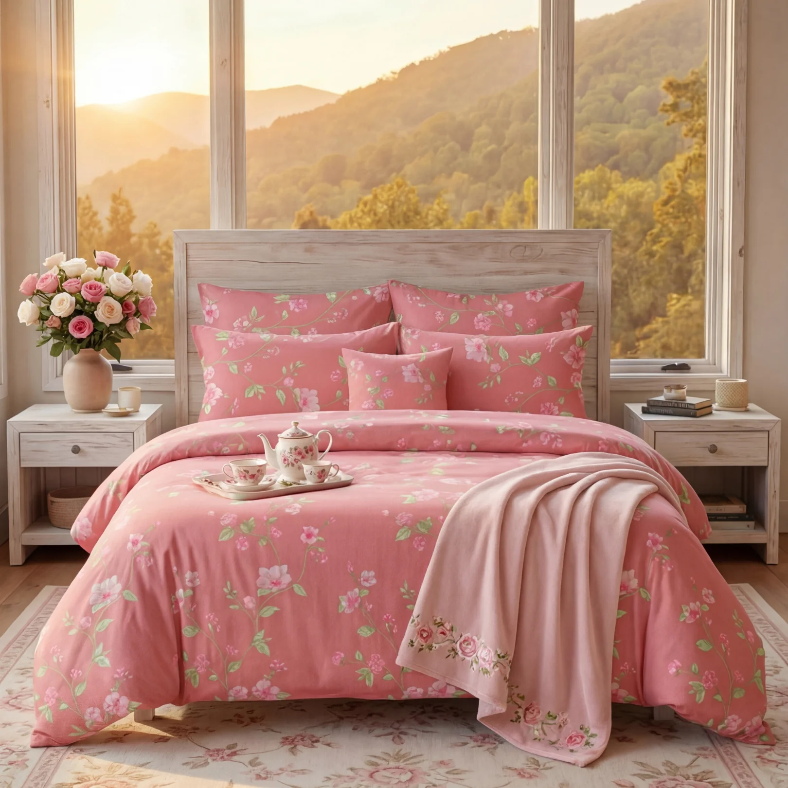 Quilted Comforter Sets leafy