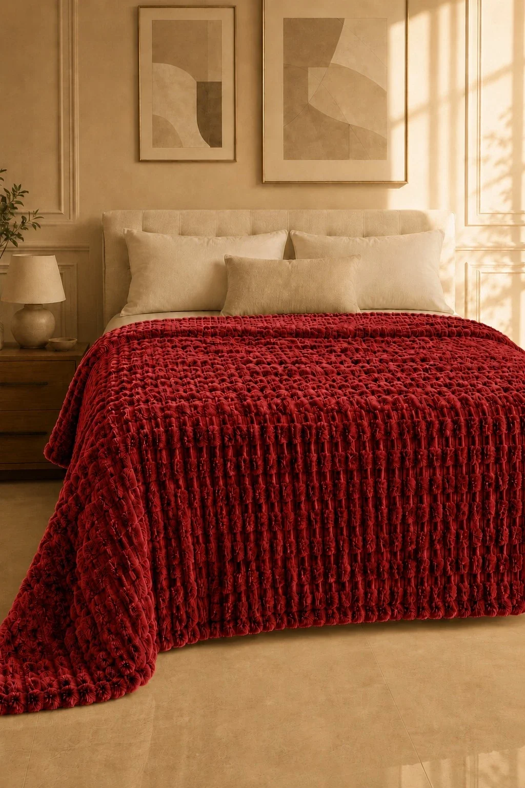 Flannel Fleece Blankets texture red