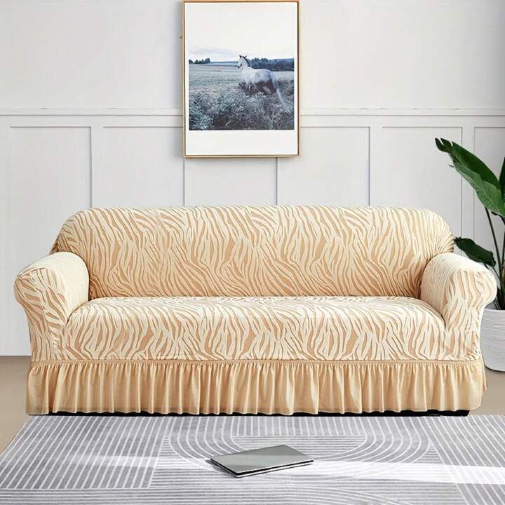 ZEBRA VELVET SOFA COVER - LIGHT SKIN