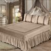 Embossed Velvet BedSheet Beige