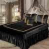 Embossed Velvet BedSheet Black
