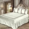 Embossed Velvet BedSheet White