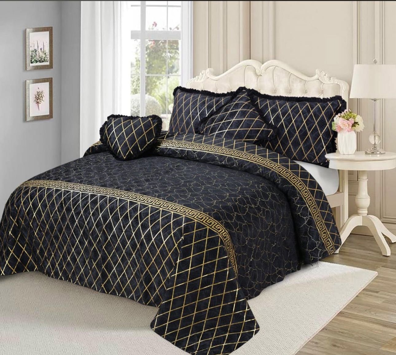 Luxury Elixir Velvet Bedset Black