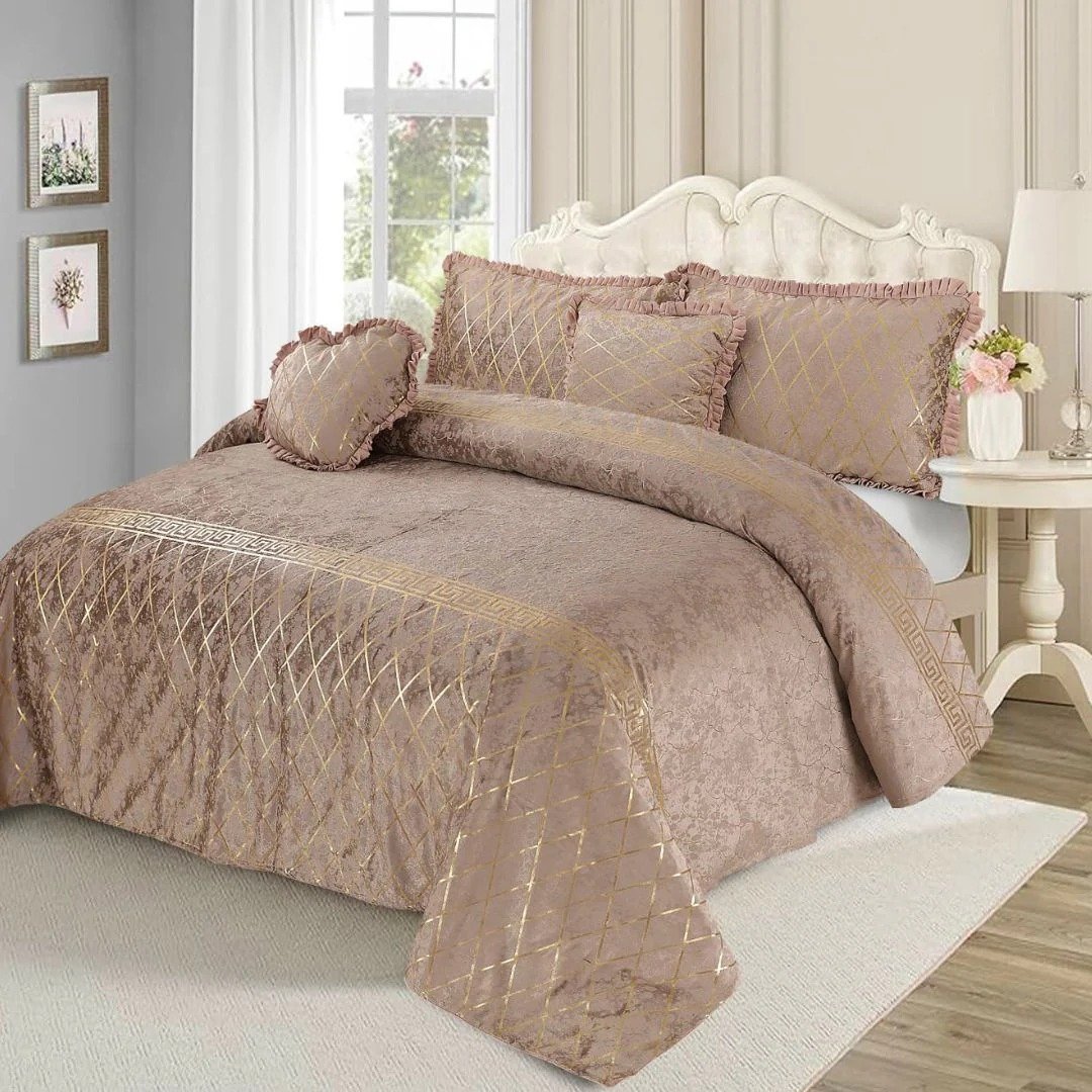 Luxury Elixir Velvet Bedset Peach