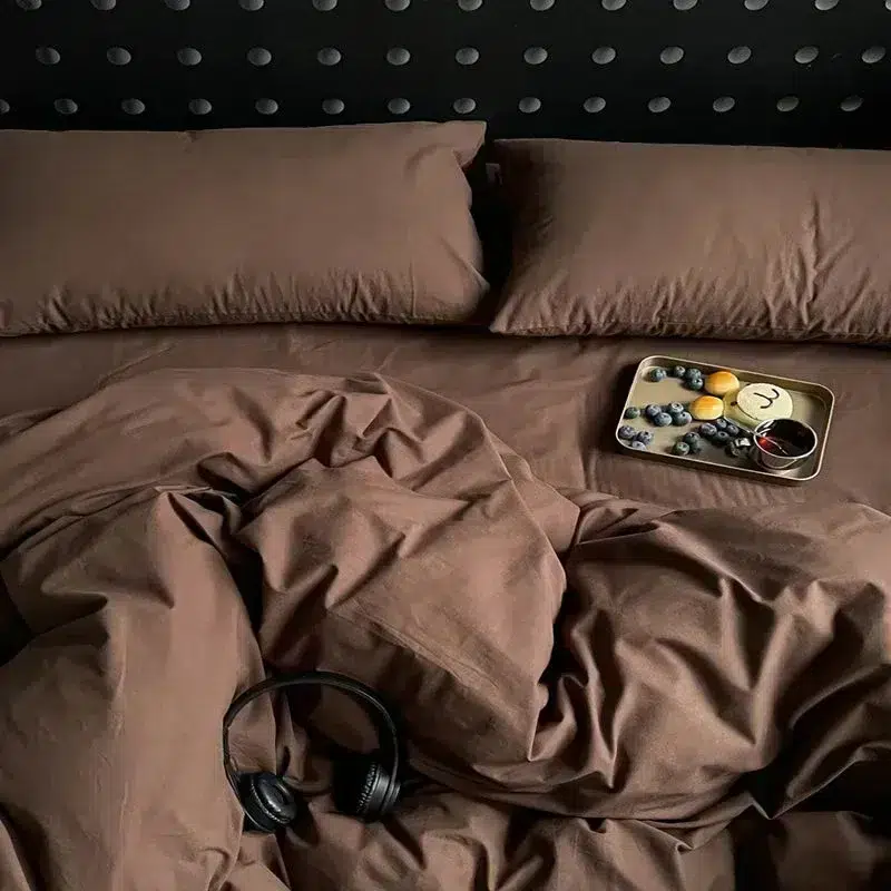 Cotton Reversible Duvet Covers brown