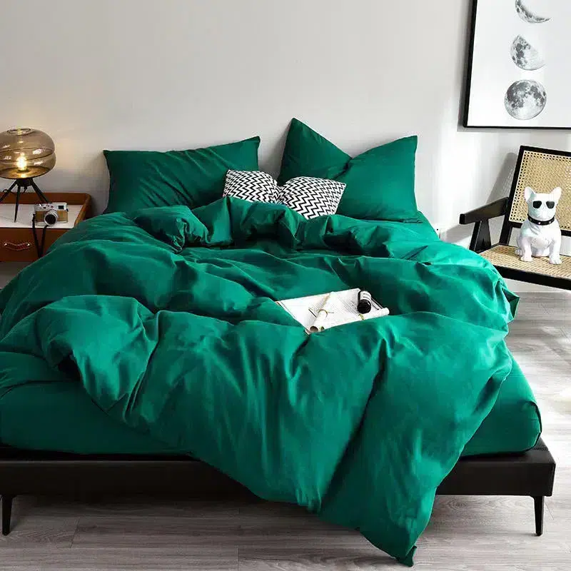 Cotton Reversible Duvet Covers emerald green