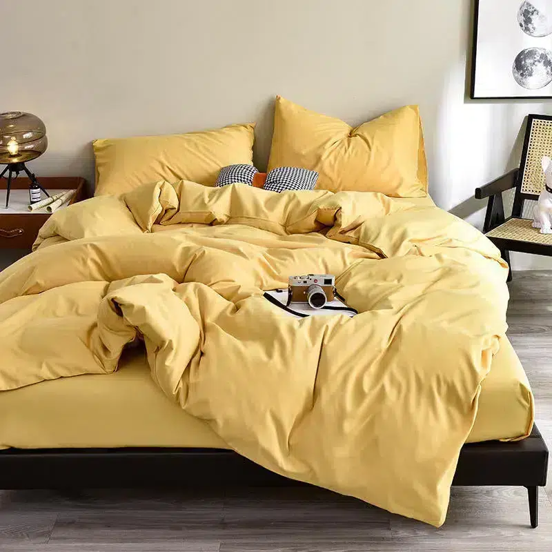 Cotton Reversible Duvet Covers yellow
