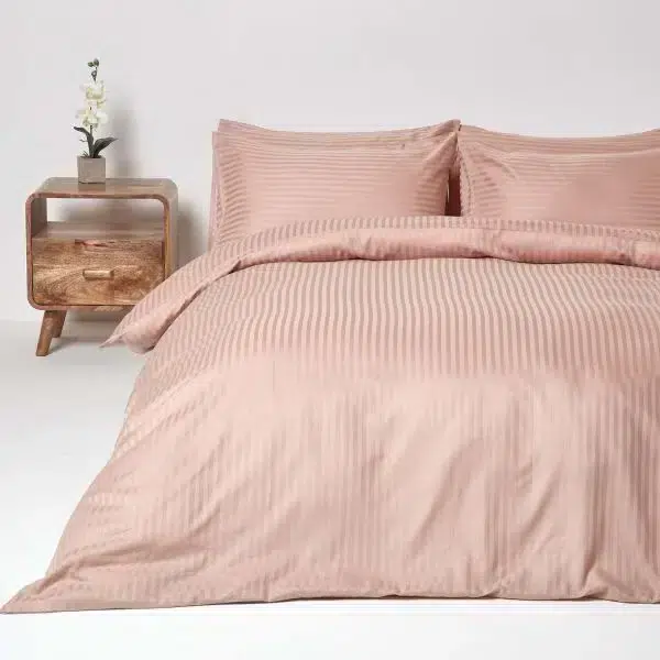 Satin Stripe Duvet Covers blush
