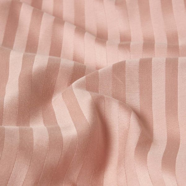 Alternative view of Cotton Satin Stripe Duvet Cover Set - Blush