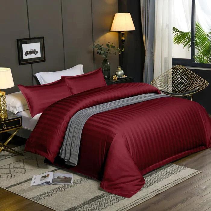 Satin Stripe Duvet Covers burgundy