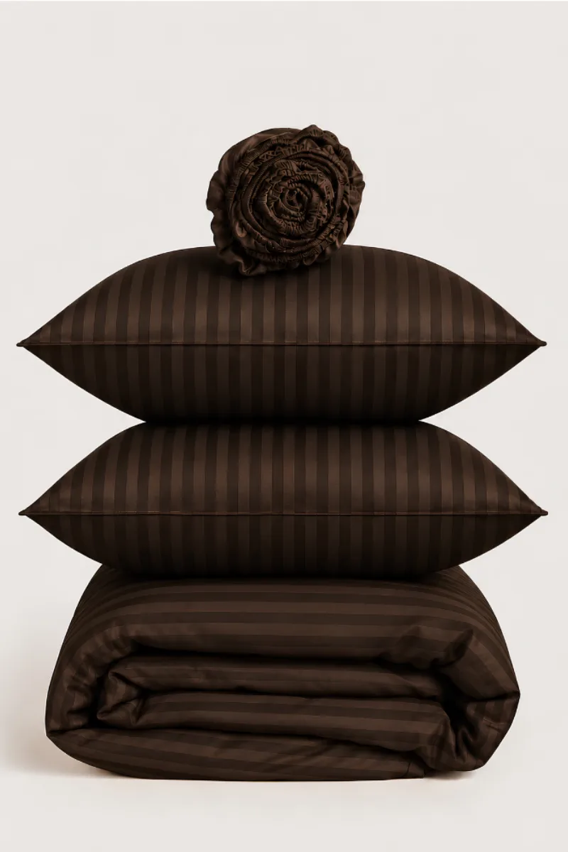 Satin Stripe Duvet Covers choco