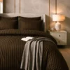 Satin Stripe Duvet Covers chocolate brown