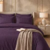 Satin Stripe Duvet Covers deep purple