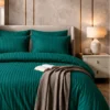 Satin Stripe Duvet Covers deep teal