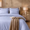 Satin Stripe Duvet Covers ice blue
