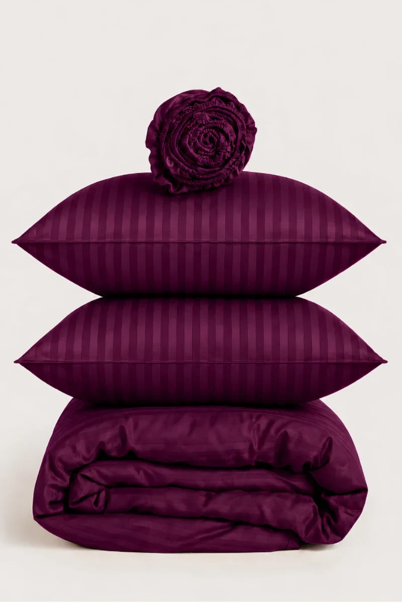Satin Stripe Duvet Covers richpurple1