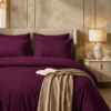 Satin Stripe Duvet Covers plum