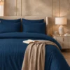 Satin Stripe Duvet Covers royal teal