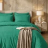 Satin Stripe Duvet Covers teal greenn
