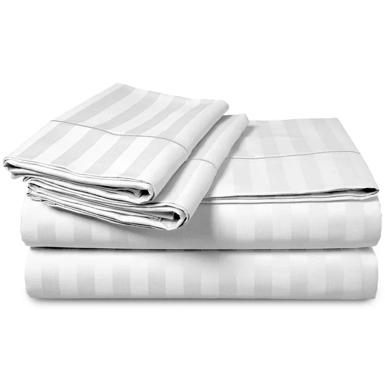 Satin Stripe Duvet Covers white1