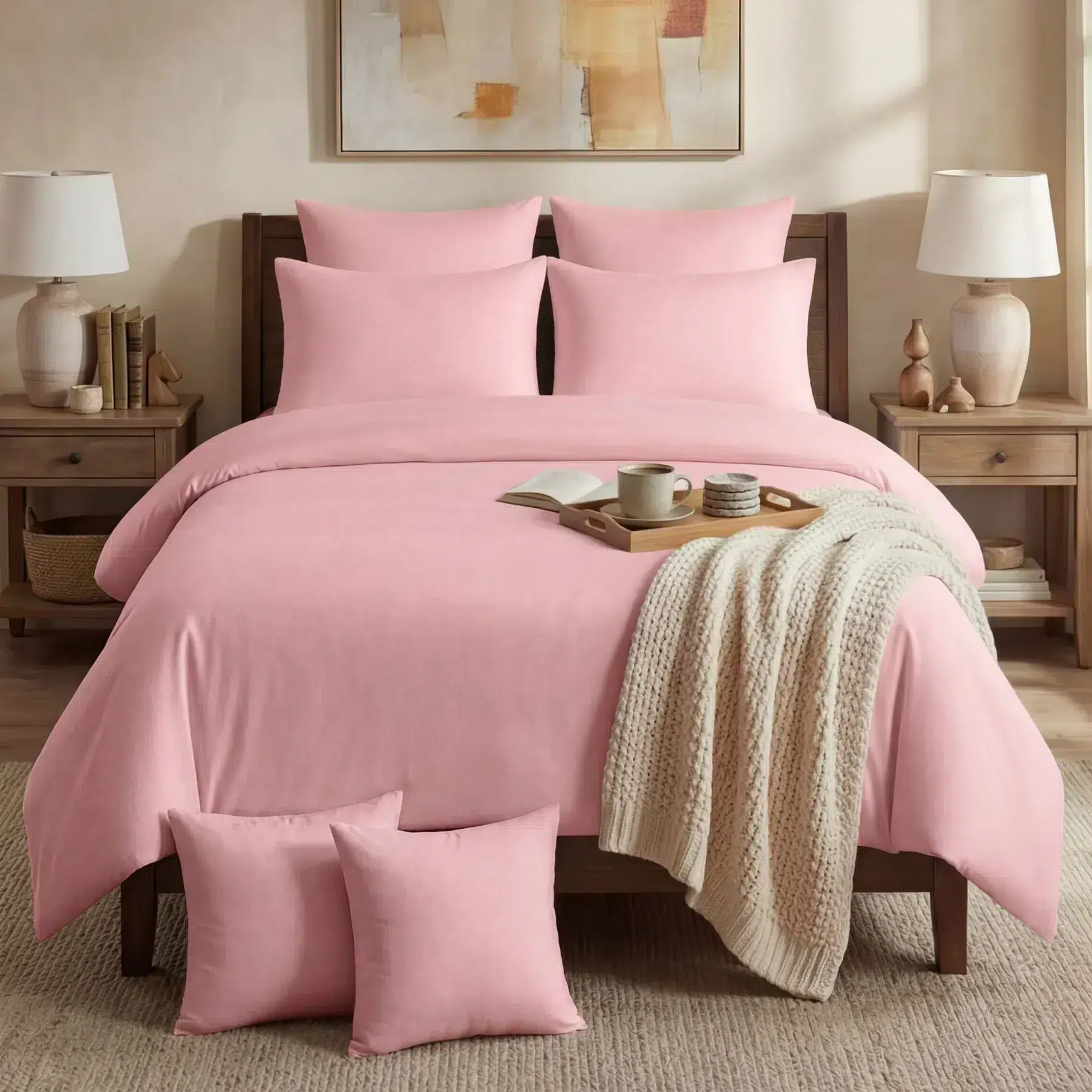 Cotton Duvet Covers baby pink