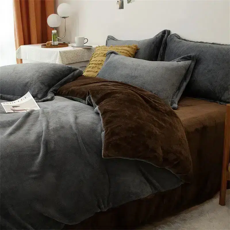 Velvet Reversible Duvet Covers black choco
