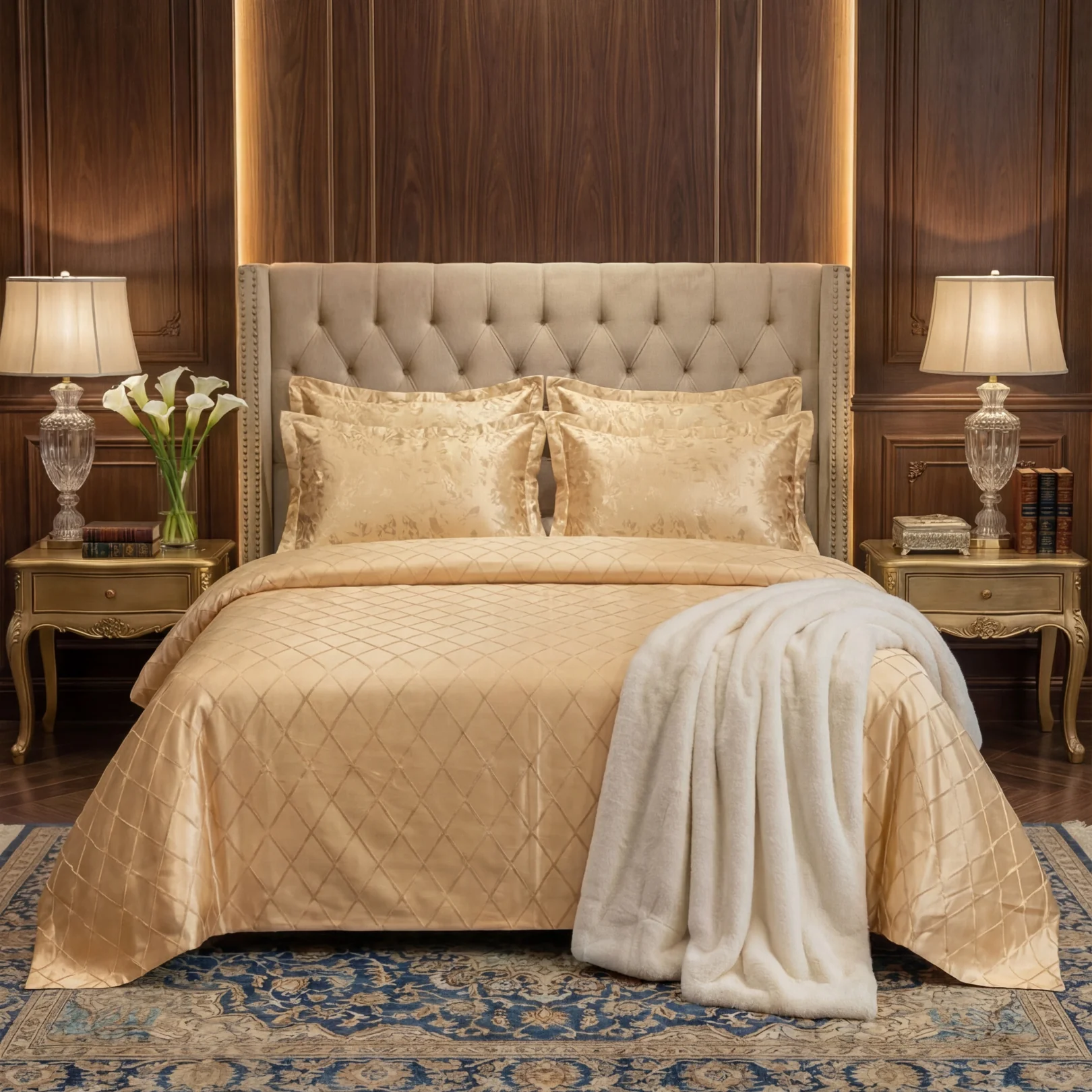 Velvet Flat Bed Sheet t golden