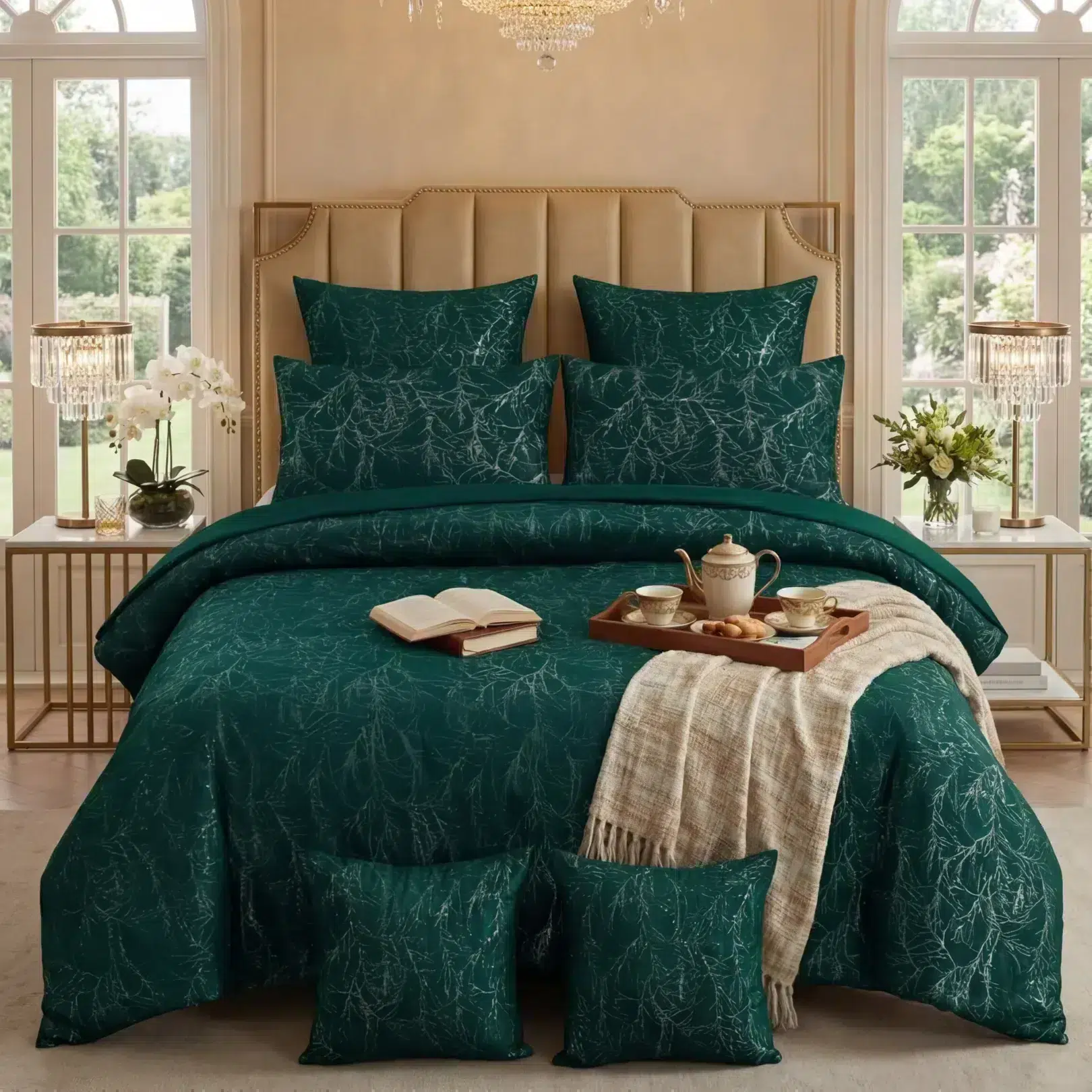 Velvet Duvet Covers t green