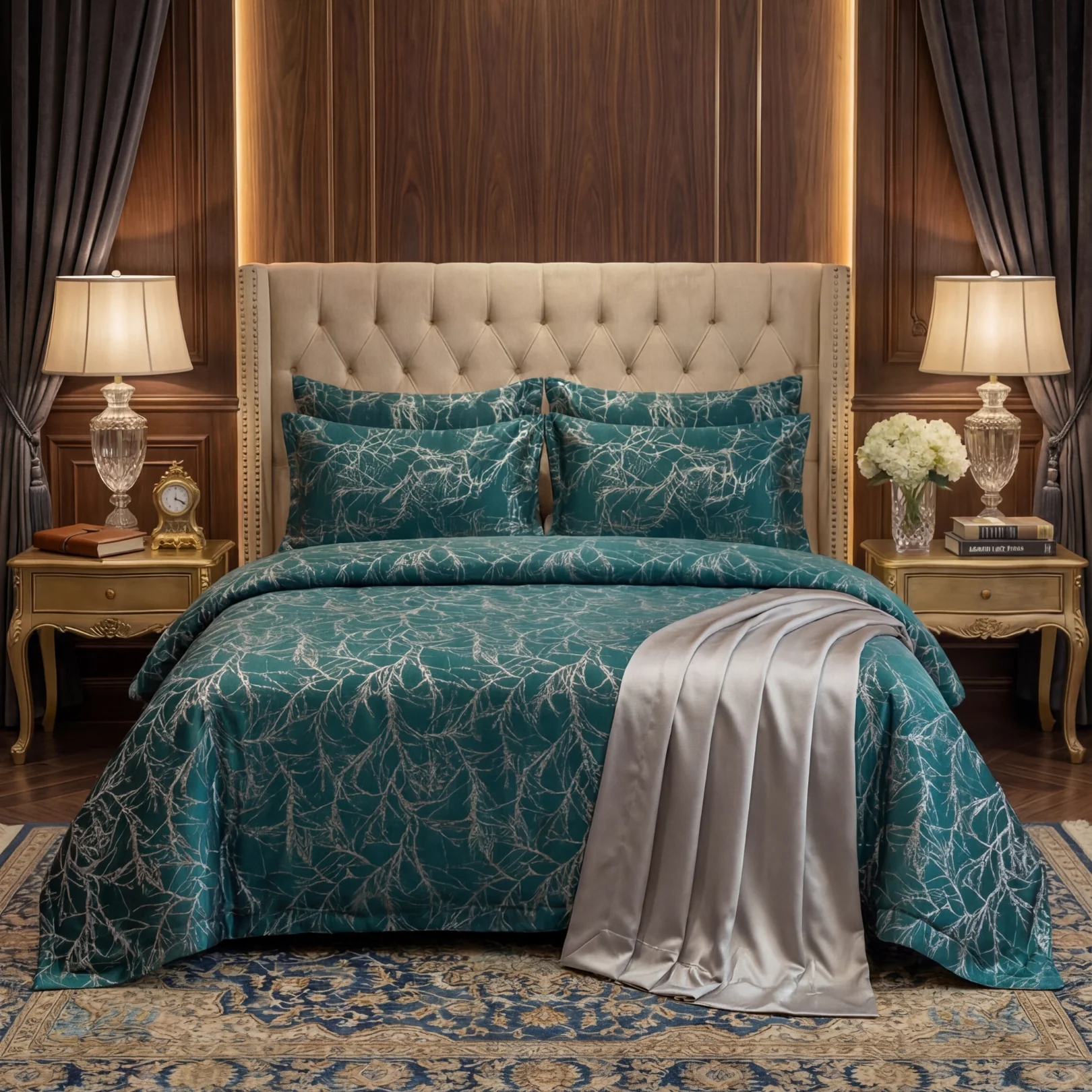 Velvet Flat Bed Sheet t green1