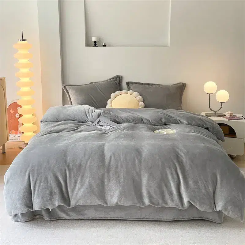 Velvet Reversible Duvet Covers grey
