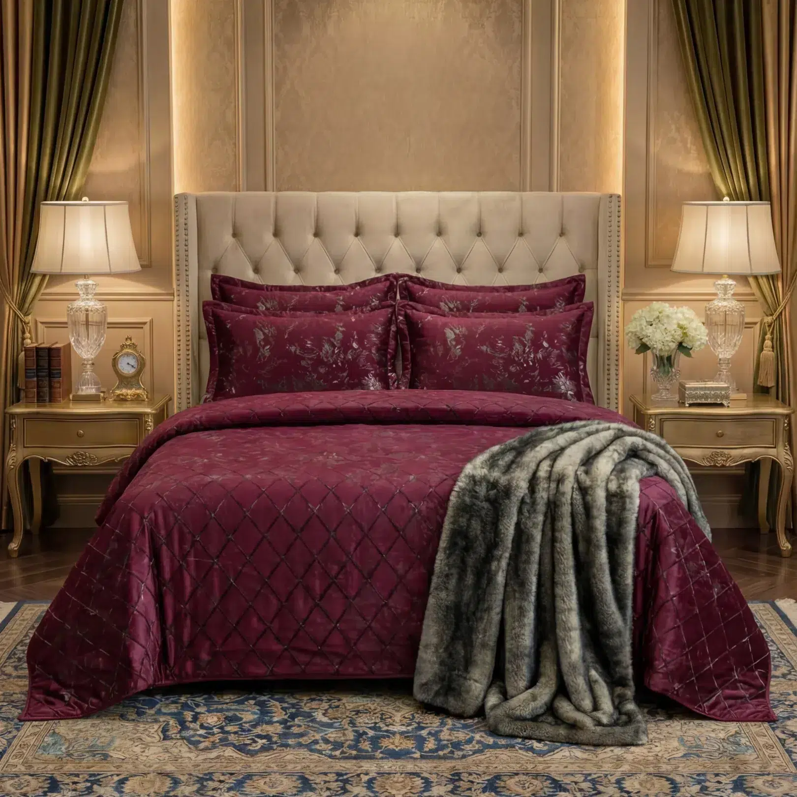 Velvet Flat Bed Sheet t maroon