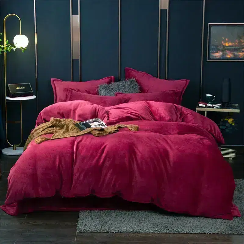Velvet Reversible Duvet Covers maroon