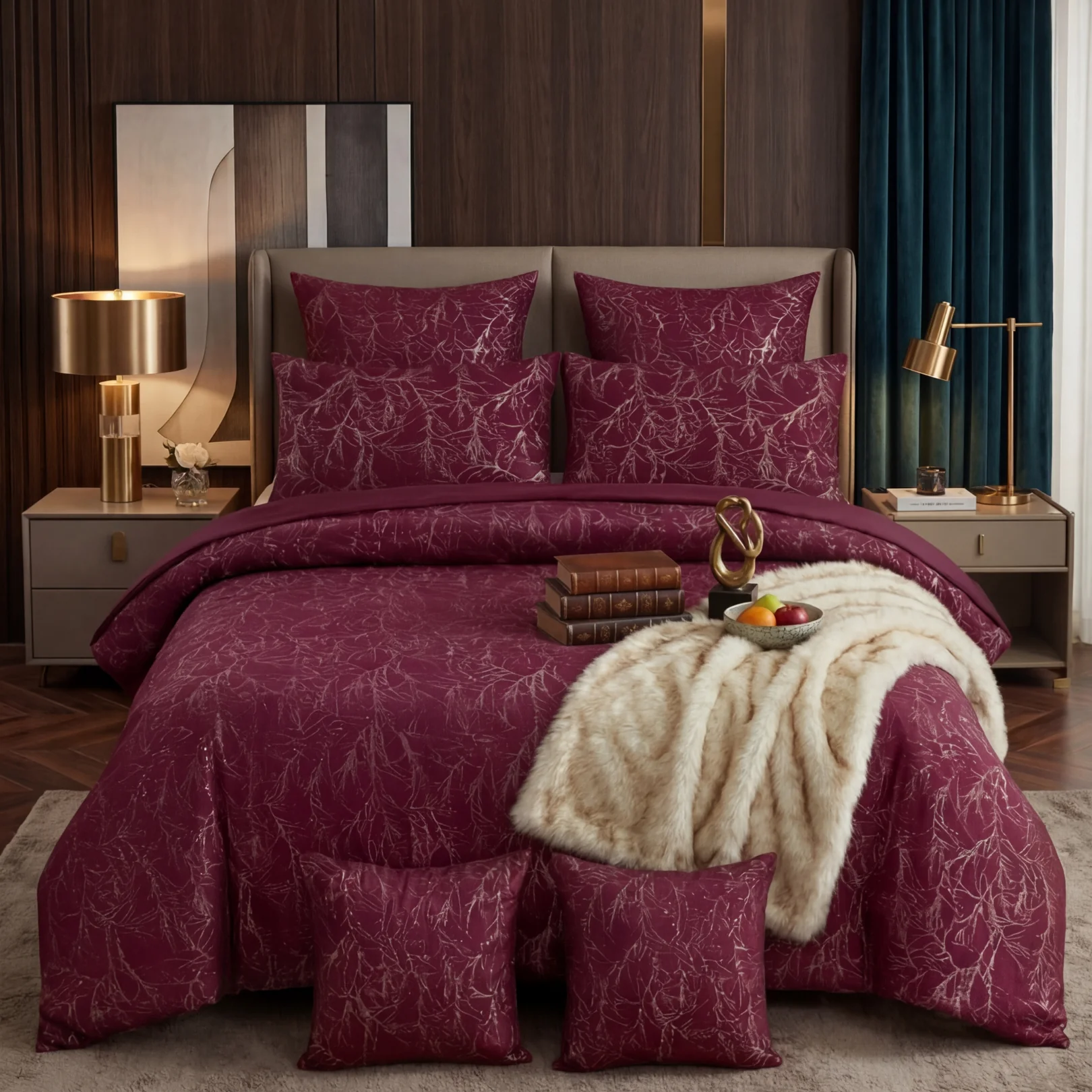 Velvet Duvet Covers maroon