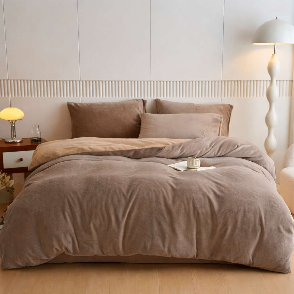Velvet Reversible Duvet Covers mbbeige