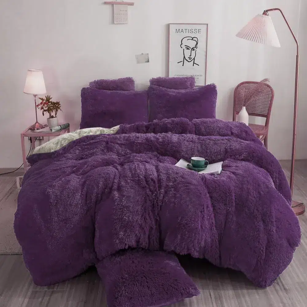 Shaggy Duvet Sets purple