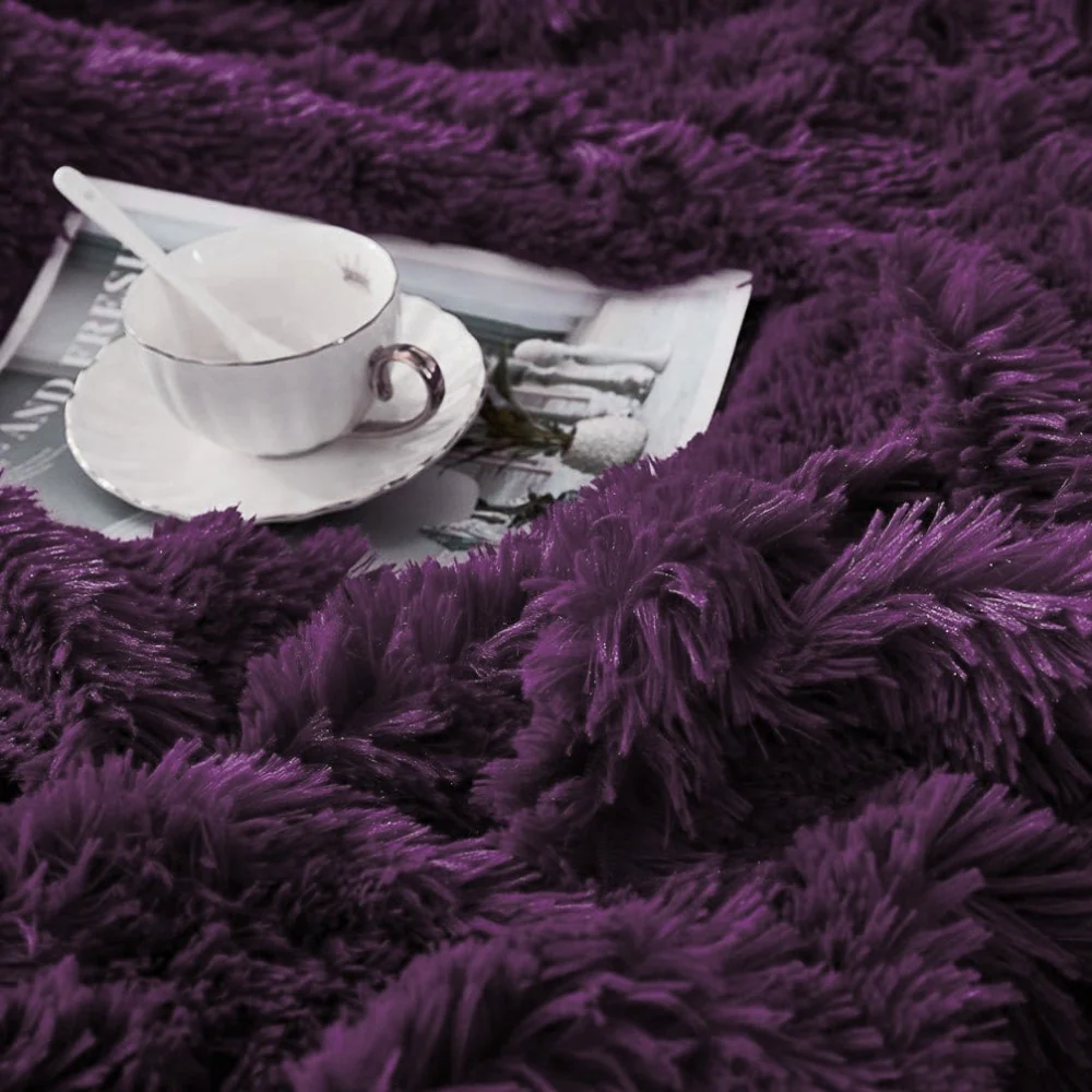 Shaggy Duvet Sets purple1