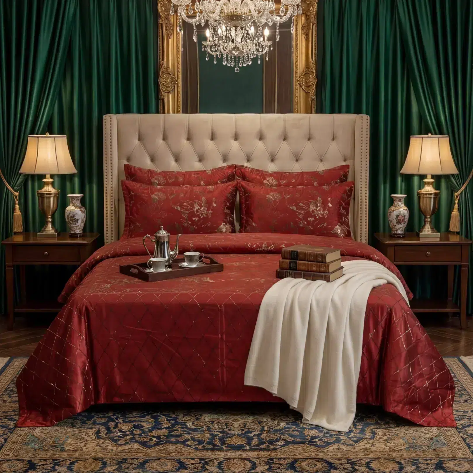 Velvet Flat Bed Sheet t red